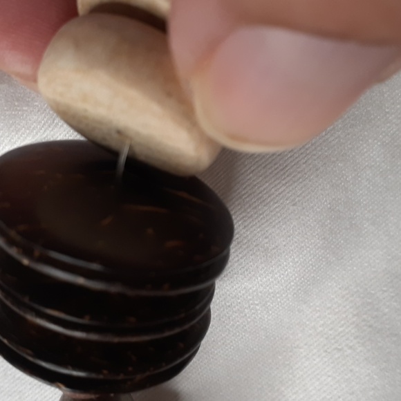 Vtg Wood Bead Necklace 19" Choker Style - Picture 13 of 16